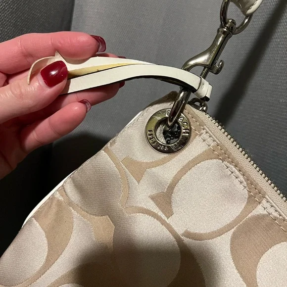 Coach Beige Signature Shoulder Bag - Picture 10 of 12